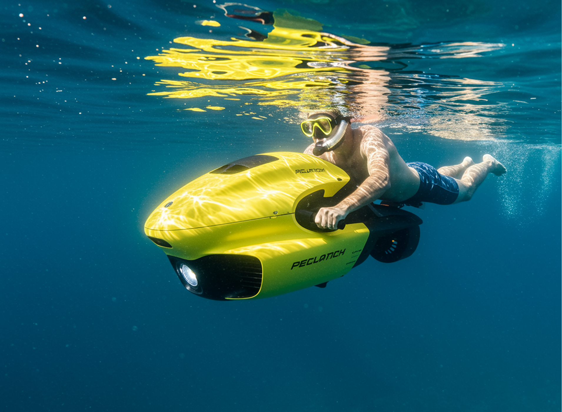 Seabob underwater scooter gliding beneath the surface
