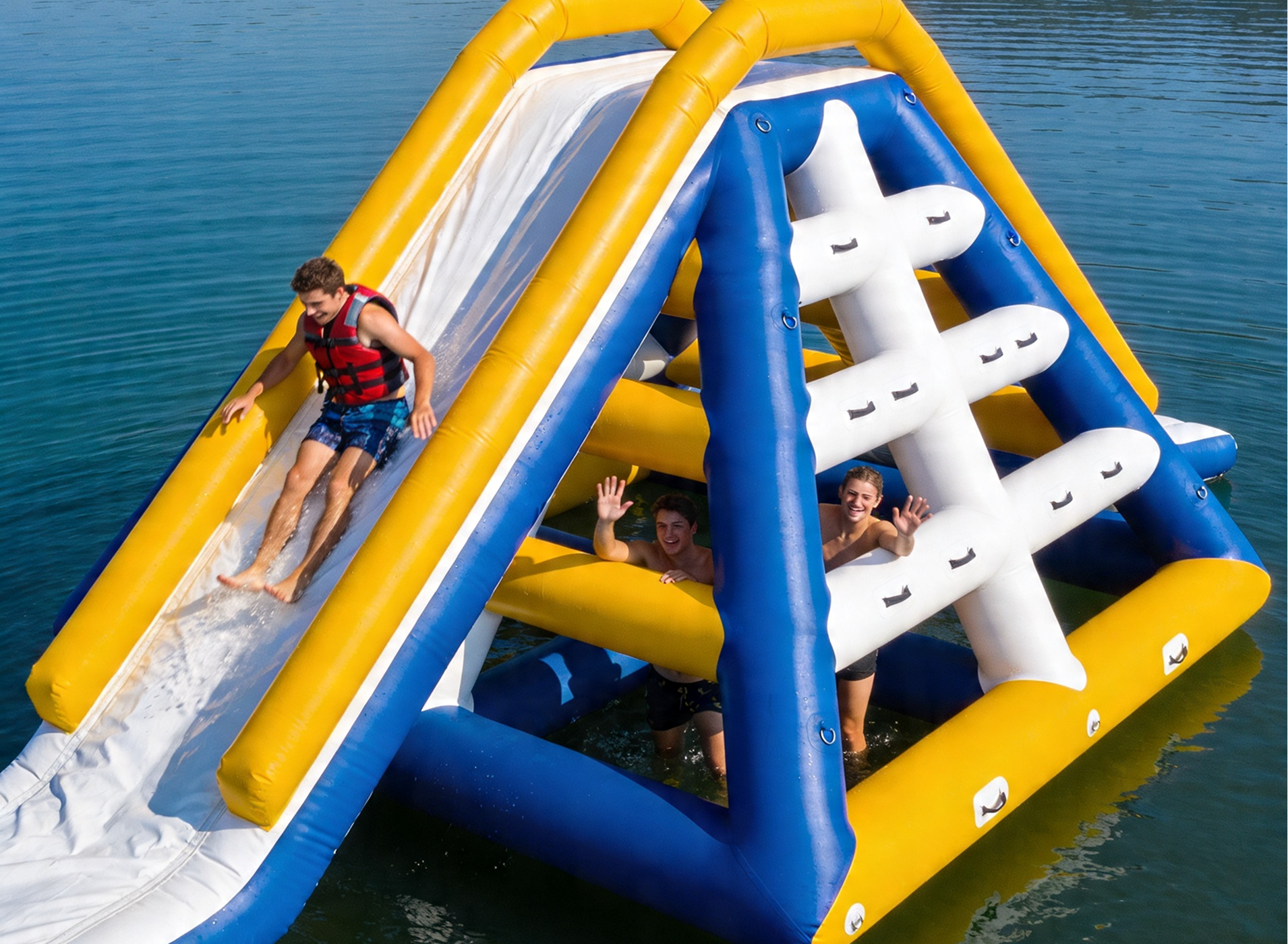 Inflatable 6-foot floating slide